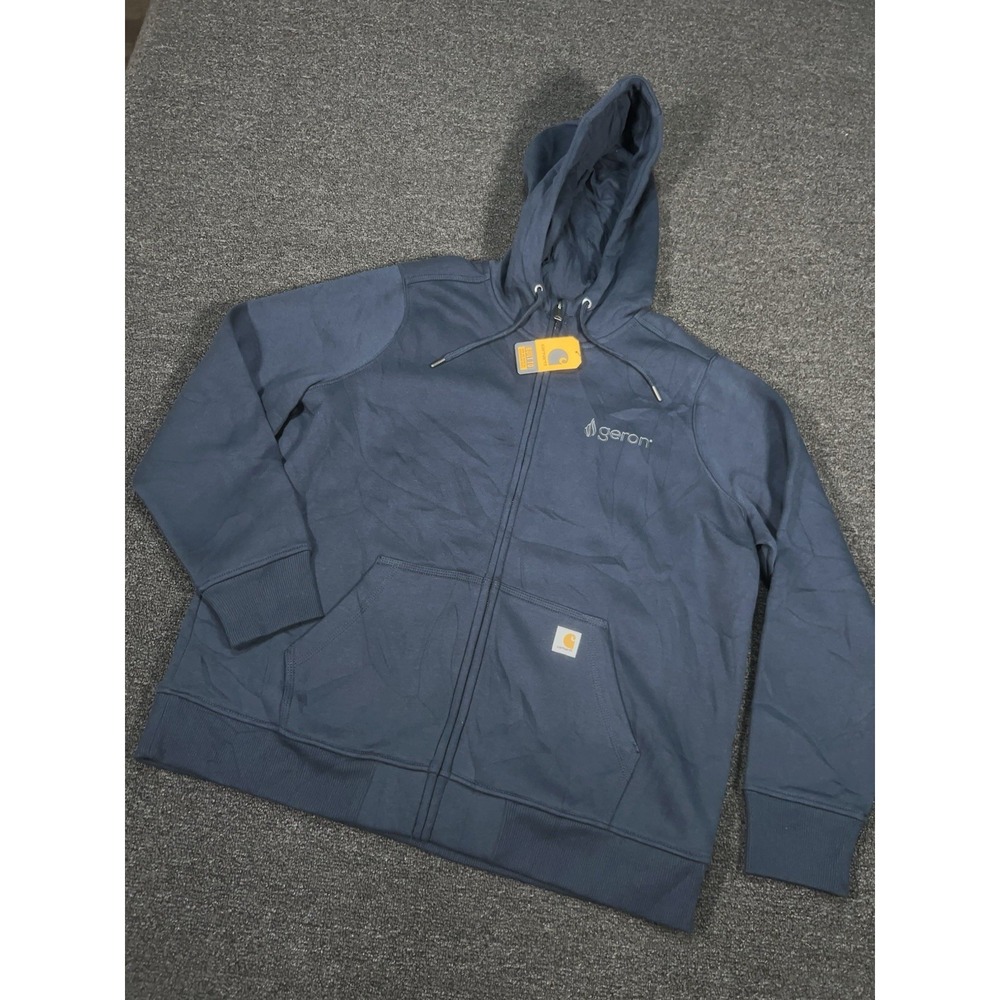 New Carhartt Relaxed Fit Midweight Full Zip Sweatshirt Women's XL Navy Blue